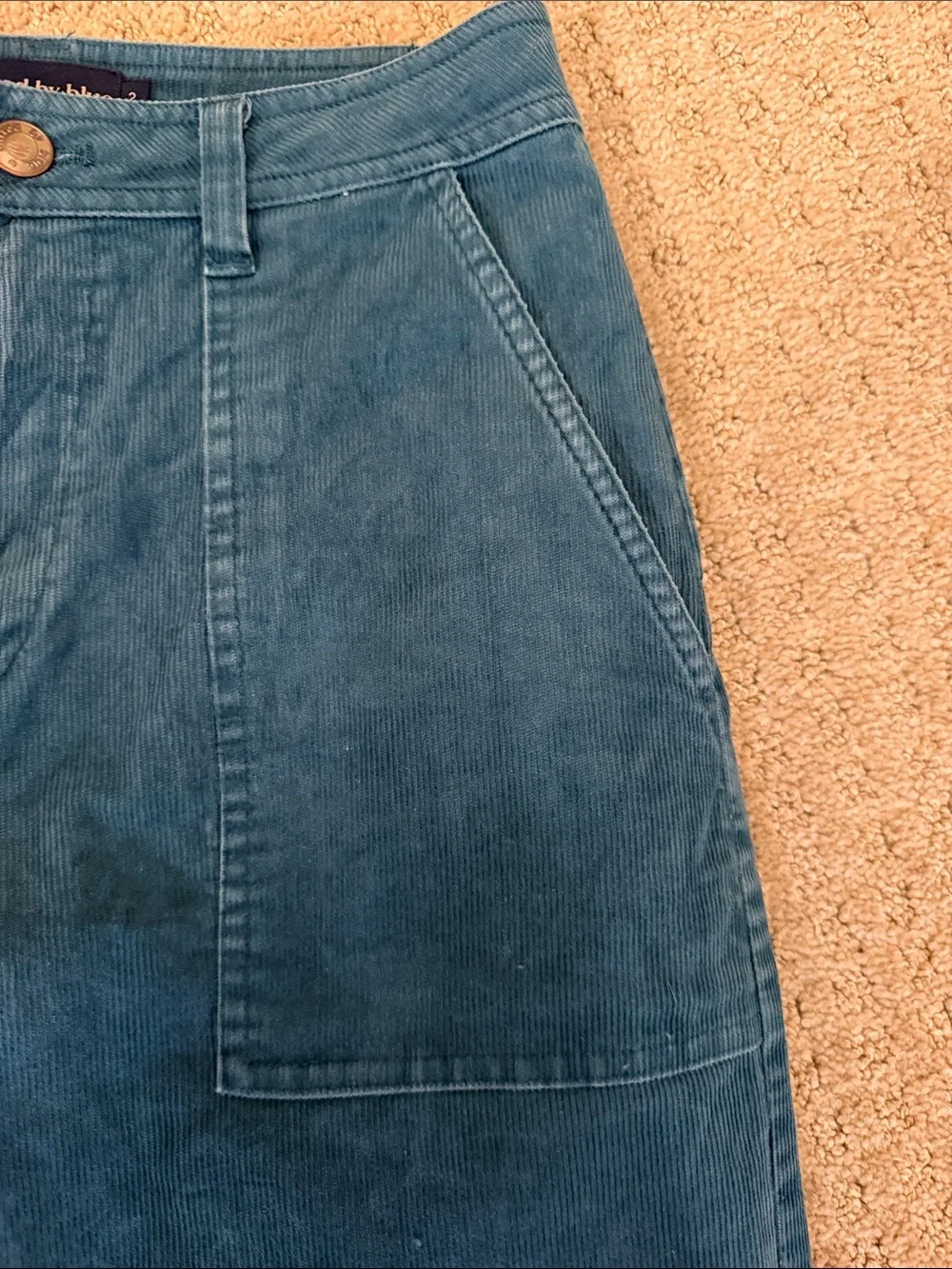 United By Blue High Waist Wide-Leg Corduroy Pants - Teal Blue - Size 2